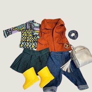 7 Pcs Lot of Doll Clothes & Accessories Fits 18 inch American Girl